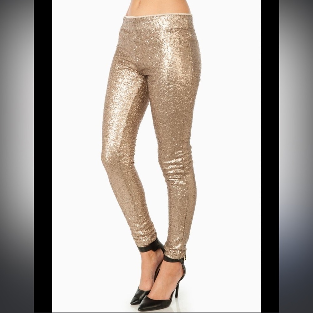 Racheal Gold Sequin Leggings medium